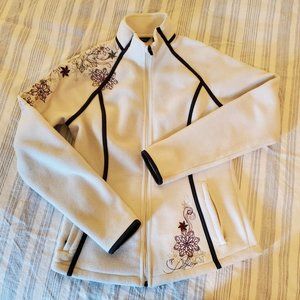 Embroidered Fleece Zip-Up Jacket